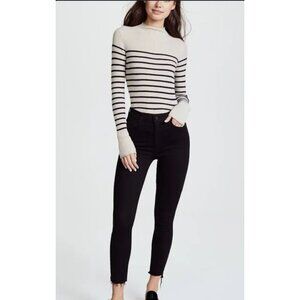 Mother Stunner Zip Ankle Step fray Black Jeans denim size 25 designer